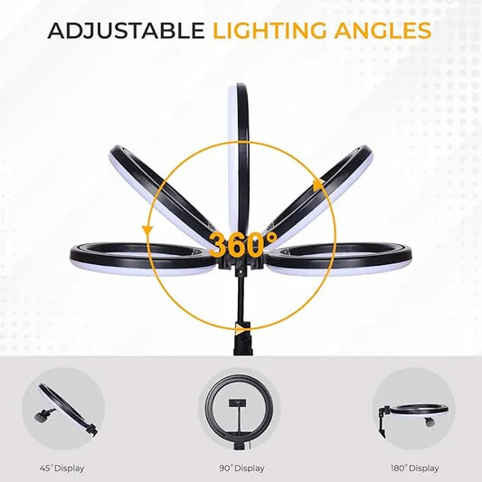 26CM RGB Selfie Ring Light with 7FT Aluminum Tripod & Mobile Holder – Multi-Color LED Light for TikTok, YouTube, Video Recording & Photography