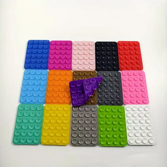 Reusable Double-Sided Silicone Phone Suction Mount – Strong Grip Sticky Holder for iPhone & Android | Hands-Free Stand for Selfies, Filming, Car Dashboard, Windscreen & Desk | Washable & Residue-Free