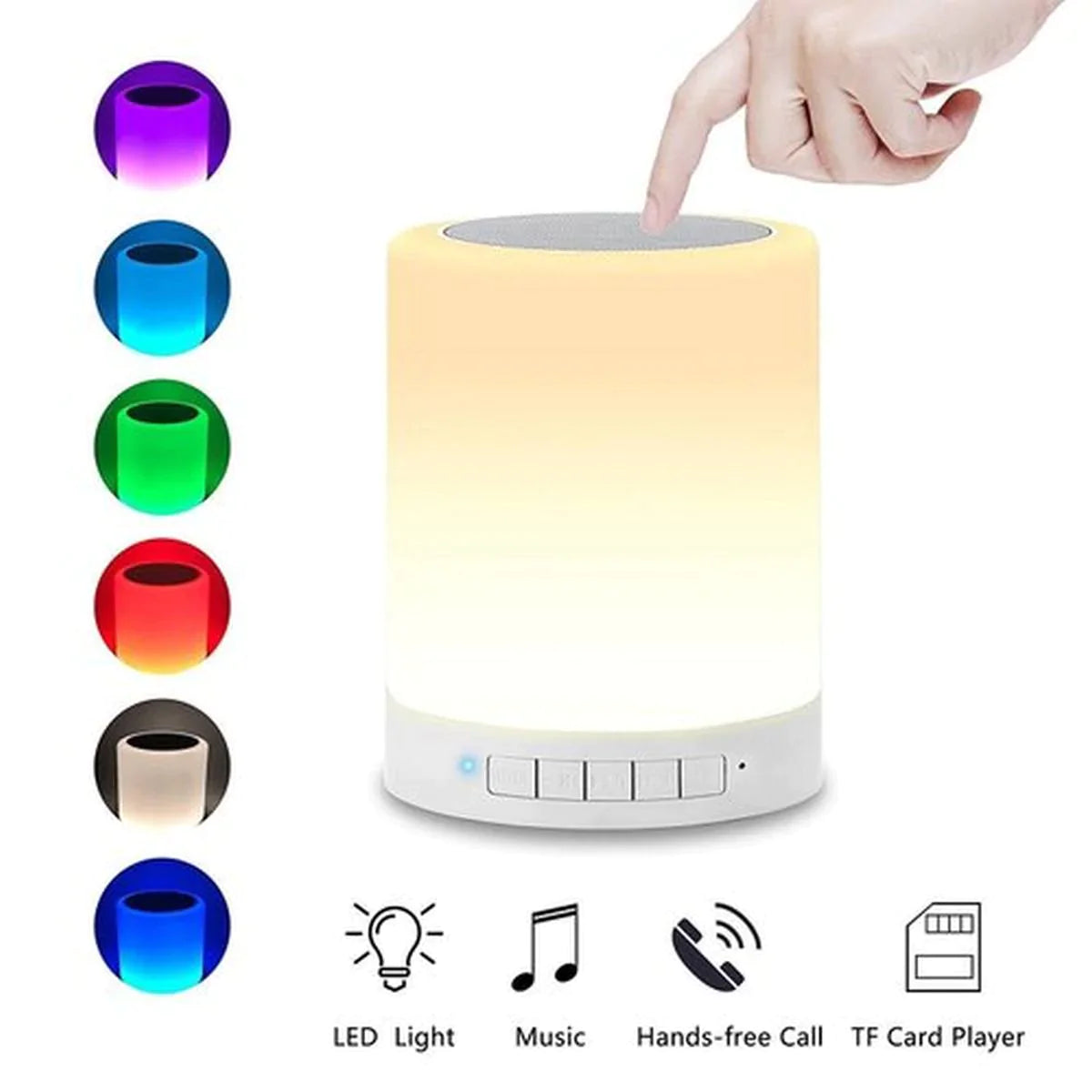“4-in-1 LED Touch Night Lamp with Bluetooth Speaker – Multicolor Bedside Light”